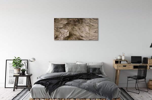 Quadro vetro Anelli di legno nodi 100x50 cm 2 appendini