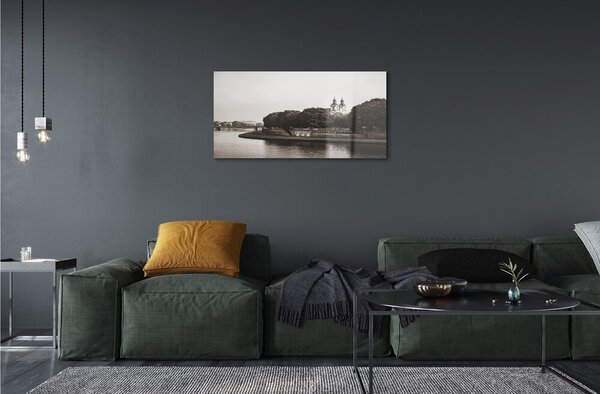 Quadro su vetro Ponte sul fiume cracovia 100x50 cm 2 appendini