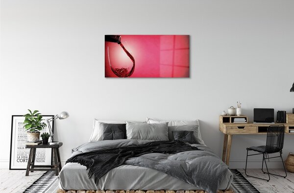 Quadro vetro Vetro di fondo rosso a sinistra 100x50 cm 2 appendini
