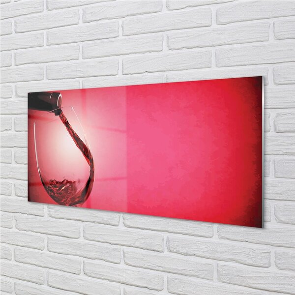 Quadro vetro Vetro di fondo rosso a sinistra 100x50 cm 2 appendini