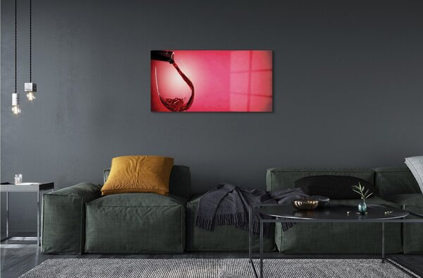 Quadro vetro Vetro di fondo rosso a sinistra 100x50 cm 2 appendini