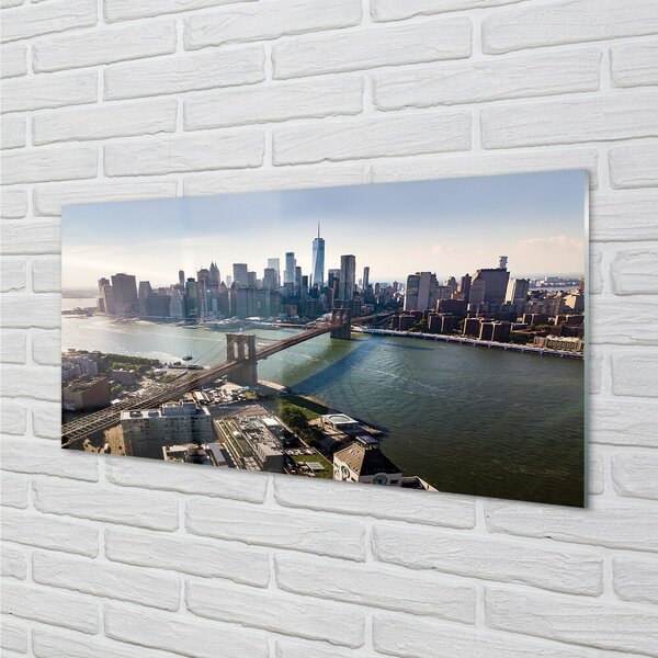 Quadro in vetro Ponte grattacieli panorama 100x50 cm 2 appendini