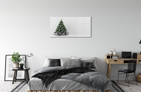 Quadro in vetro Regali per l'albero di natale 100x50 cm 2 appendini