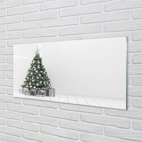Quadro in vetro Regali per l'albero di natale 100x50 cm 2 appendini