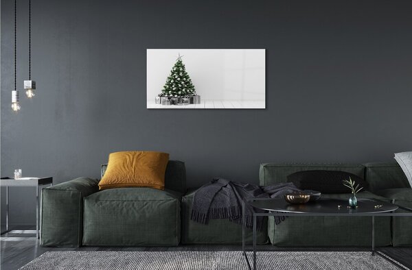 Quadro in vetro Regali per l'albero di natale 100x50 cm 2 appendini
