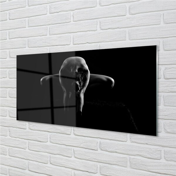 Quadro vetro Femmina bianca e nera 100x50 cm 2 appendini