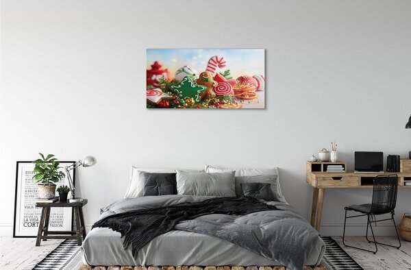 Quadro di vetro Baubles di pan di zenzero 100x50 cm 2 appendini