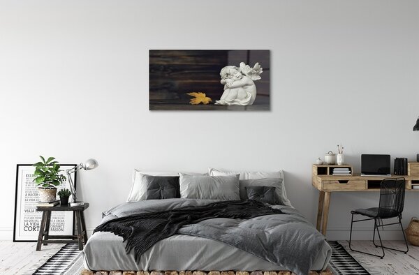Quadro di vetro Angioletto addormentato foglia di tavola 100x50 cm 2 appendini