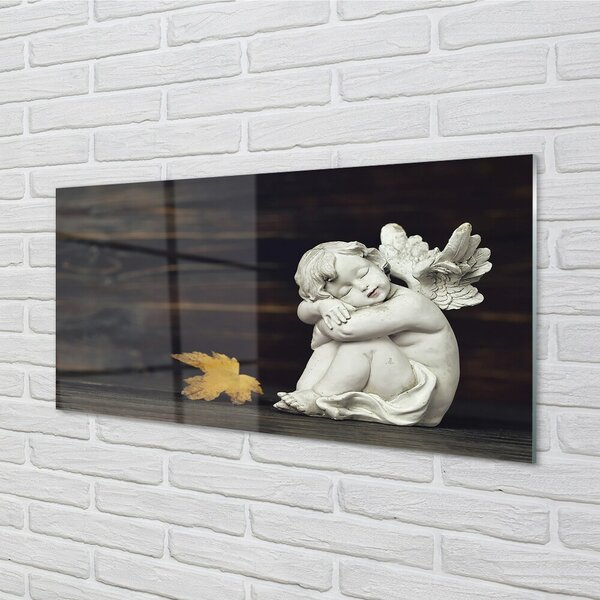 Quadro di vetro Angioletto addormentato foglia di tavola 100x50 cm 2 appendini
