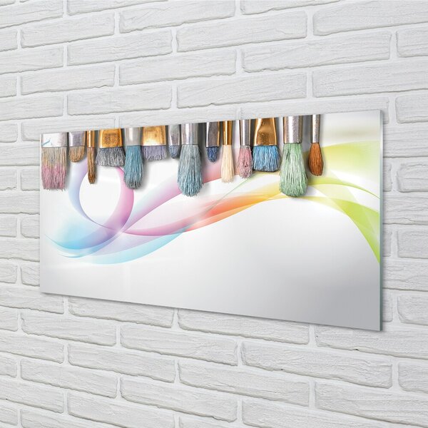 Quadro in vetro Spazzole immagine mazy 100x50 cm 2 appendini