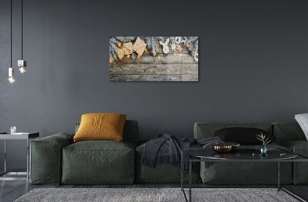 Quadro in vetro Ramoscelli doni coni 100x50 cm 2 appendini