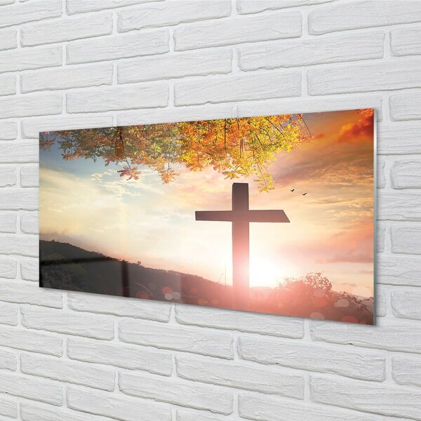 Quadro vetro Albero trasversale 100x50 cm 2 appendini