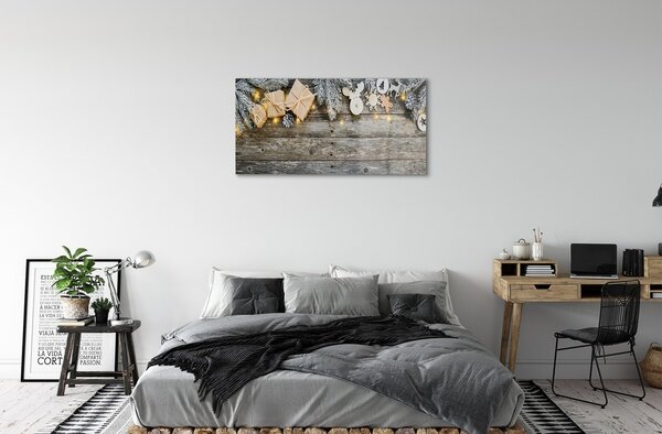 Quadro in vetro Ramoscelli doni coni 100x50 cm 2 appendini