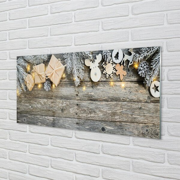 Quadro in vetro Ramoscelli doni coni 100x50 cm 2 appendini