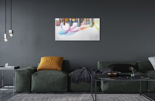 Quadro in vetro Spazzole immagine mazy 100x50 cm 2 appendini