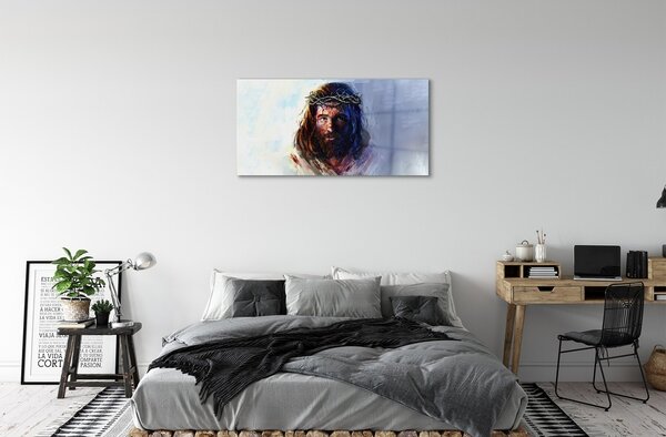 Quadro vetro Immagine di gesù 100x50 cm 2 appendini