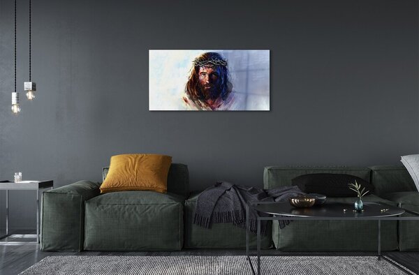 Quadro vetro Immagine di gesù 100x50 cm 2 appendini