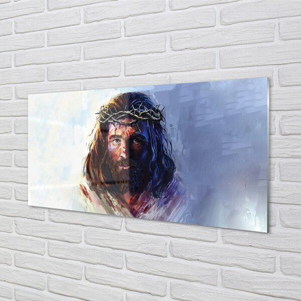 Quadro vetro Immagine di gesù 100x50 cm 2 appendini