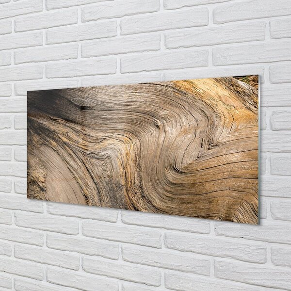 Quadro in vetro Struttura a venature di legno 100x50 cm 2 appendini