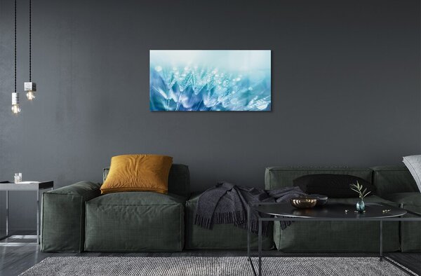 Quadro su vetro Gocce di dente di leone astratto 100x50 cm 2 appendini