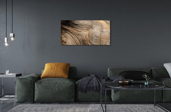Quadro in vetro Struttura a venature di legno 100x50 cm 2 appendini