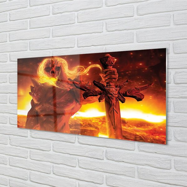 Quadro su vetro Figura di spada spaventosa 100x50 cm 2 appendini