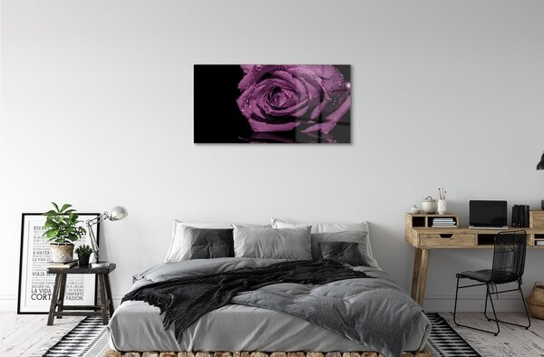 Quadro in vetro Rosa viola 100x50 cm 2 appendini