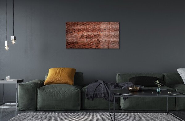 Quadro su vetro Muro di mattoni vintage 100x50 cm 2 appendini