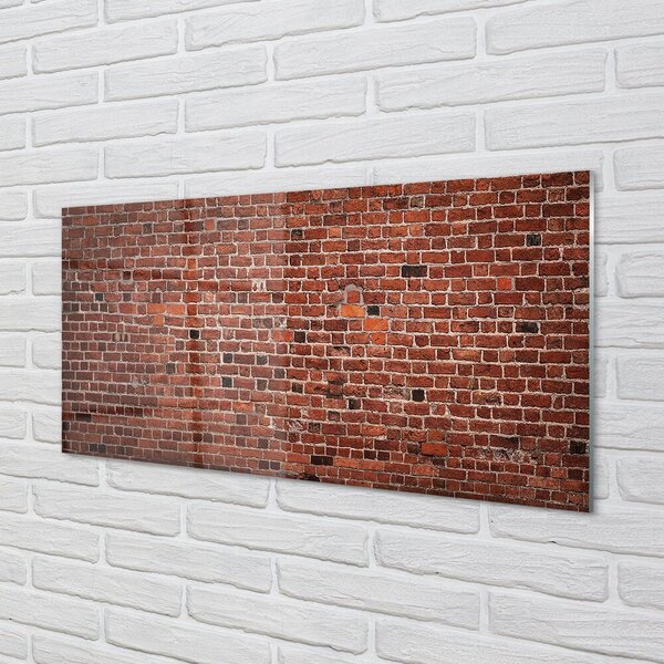 Quadro su vetro Muro di mattoni vintage 100x50 cm 2 appendini