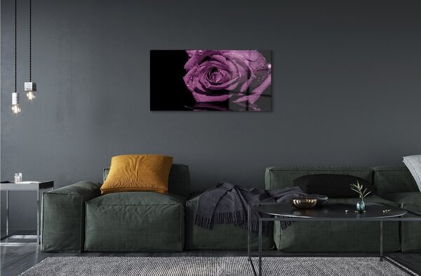 Quadro in vetro Rosa viola 100x50 cm 2 appendini