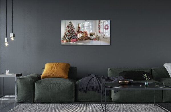 Quadro in vetro Decorazioni per l'albero di natale 100x50 cm 2 appendini