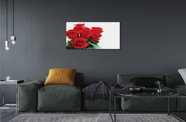 Quadro in vetro Bouquet di rose 100x50 cm 2 appendini