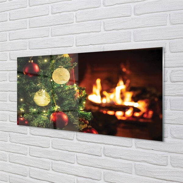 Quadro su vetro Ramoscelli per il caminetto 100x50 cm 2 appendini