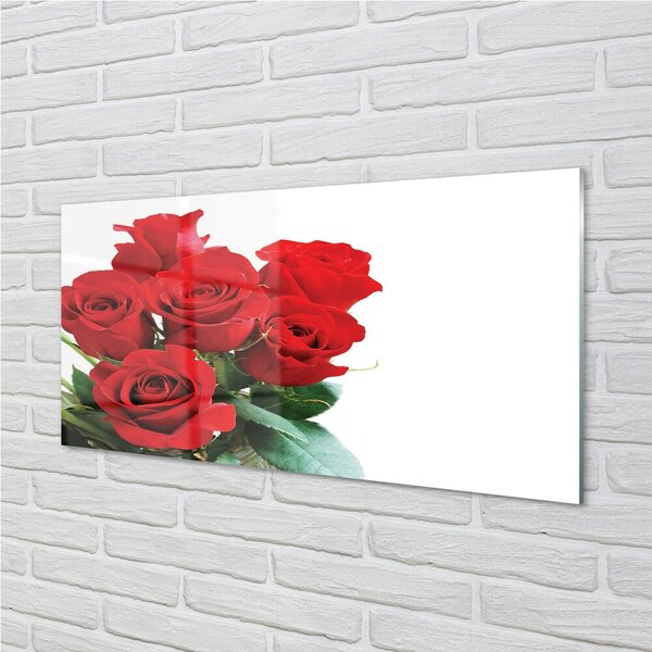 Quadro in vetro Bouquet di rose 100x50 cm 2 appendini