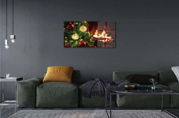 Quadro su vetro Ramoscelli per il caminetto 100x50 cm 2 appendini