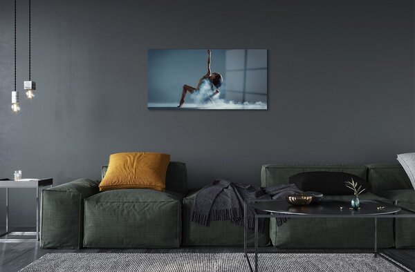 Quadro in vetro Donna che balla il fumo 100x50 cm 2 appendini