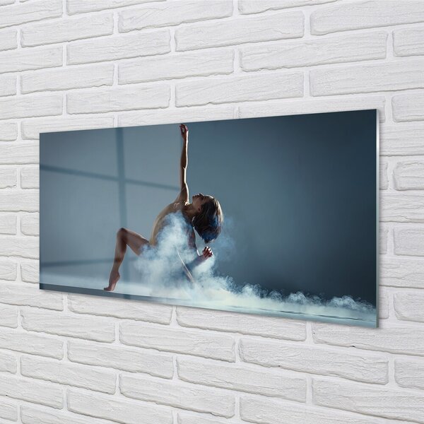Quadro in vetro Donna che balla il fumo 100x50 cm 2 appendini