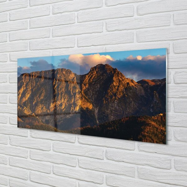 Quadro in vetro Tramonto sulle montagne 100x50 cm 2 appendini