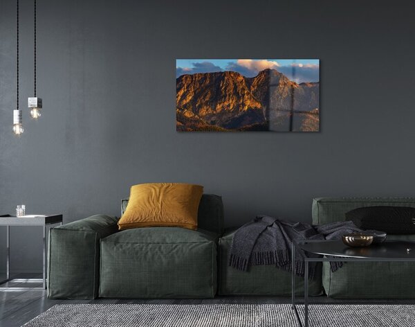 Quadro in vetro Tramonto sulle montagne 100x50 cm 2 appendini