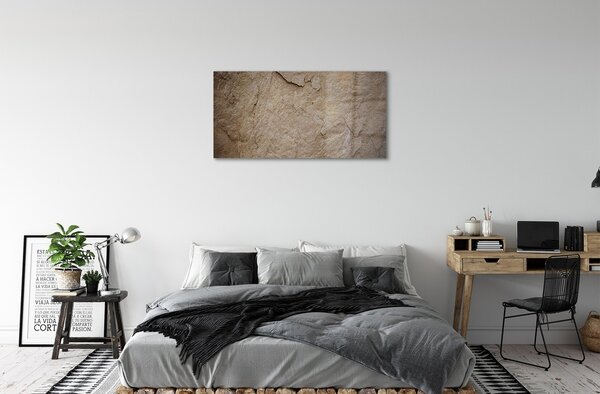 Quadro su vetro Struttura in pietra in muratura 100x50 cm 2 appendini