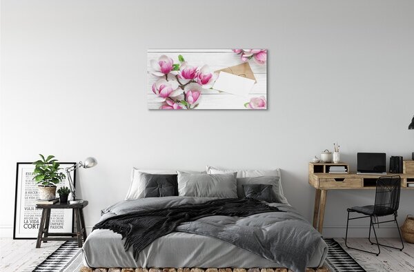 Quadro su vetro Tavole magnolia 100x50 cm 2 appendini