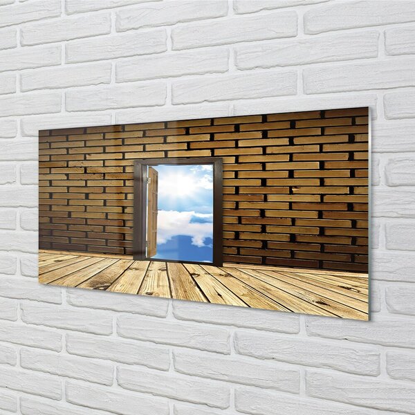 Quadro in vetro Porte cielo 3d 100x50 cm 2 appendini
