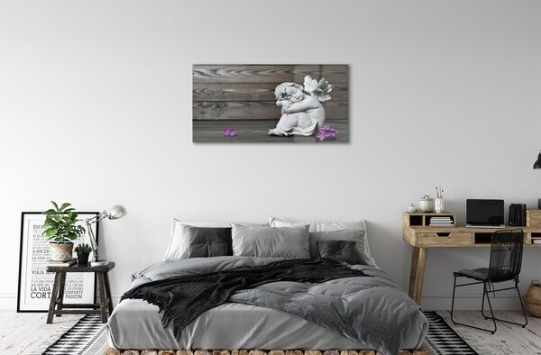 Quadro su vetro Tavole di fiori d'angelo addormentato 100x50 cm 2 appendini