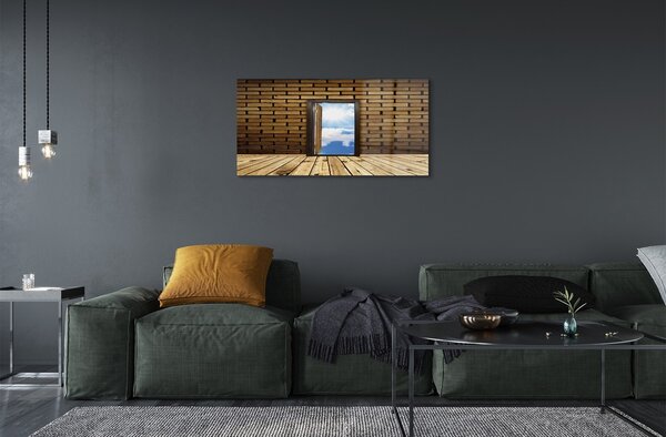 Quadro in vetro Porte cielo 3d 100x50 cm 2 appendini