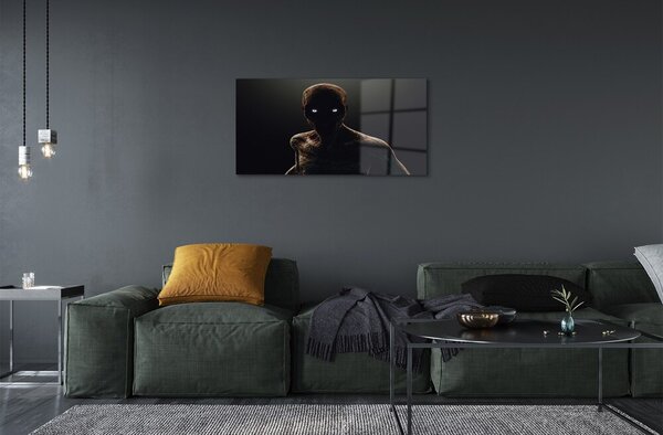 Quadro su vetro Figura calva e spaventosa 100x50 cm 2 appendini