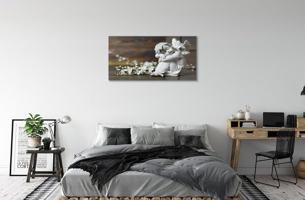 Quadro in vetro Fiori d'angelo addormentati 100x50 cm 2 appendini