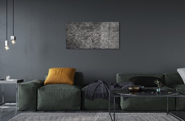 Quadro su vetro Muro di mattoni vintage 100x50 cm 2 appendini