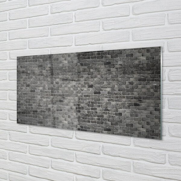 Quadro su vetro Muro di mattoni vintage 100x50 cm 2 appendini