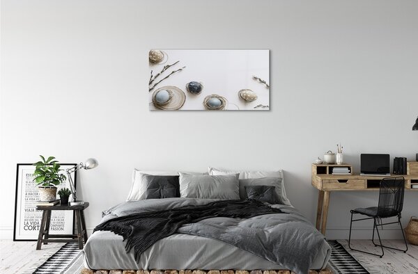 Quadro vetro Base dell'uovo 100x50 cm 2 appendini
