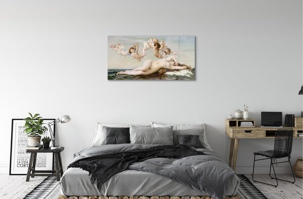 Quadro vetro Nascita di venere - sandro botticelli 100x50 cm 2 appendini